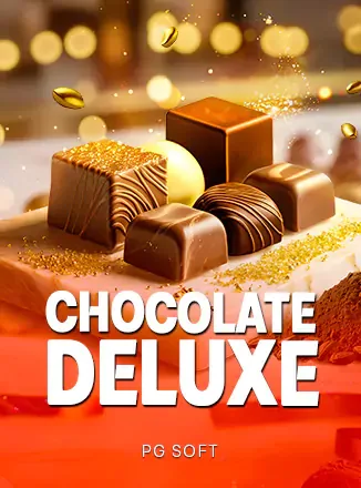 ปกเกม Chocolate Deluxe ช็อกโกแลตชิ้นสี่เหลี่ยมพื้นน้ำตาลทอง จากคลังภาพ VF338